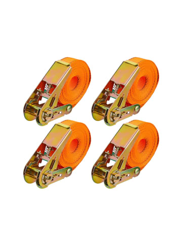 relaxdays 4 x Spanngurte in Orange - 5 m