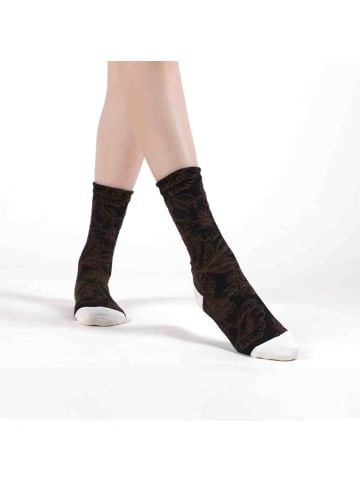 MUNADUNA 2er-Pack 3D-Relief Zweig-Muster-Socken in Grün