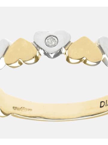 Diamant L'éternel Ring aus 375 Gelbgold mit Diamant Herz-Design