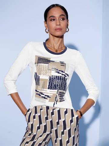 creation L Shirt in ecru-marine-bedruckt