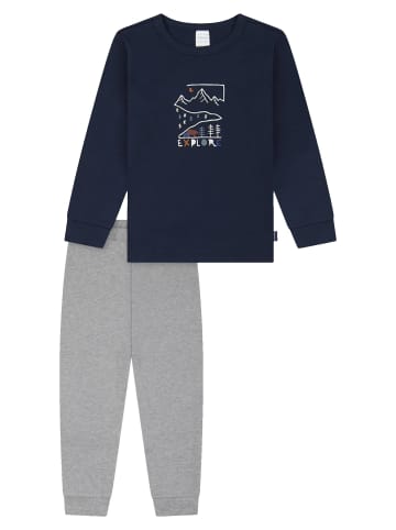 Schiesser Pyjama Boys World in grau-mel.