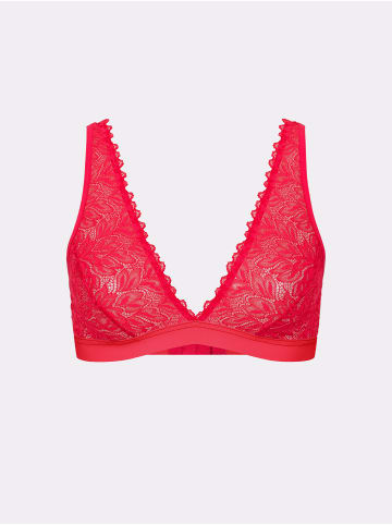 Erlich Textil  DREAMY LACE PLUNGE BRA in chilirot