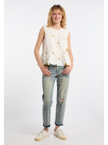 DreiMaster Damen Top in Wollweiss Gelb