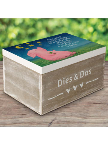 Mr. & Mrs. Panda Aufbewahrungsbox Schwein Glück Design mit Spruch in Weiß