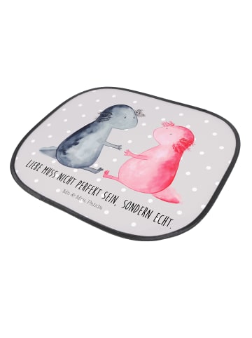 Mr. & Mrs. Panda Auto Sonnenblende Axolotl Liebe mit Spruch in Grau Pastell
