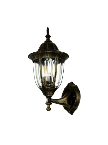 Licht-Erlebnisse Außen Wandlampe (B)16.5 x (H)35 cm in Gold Antik