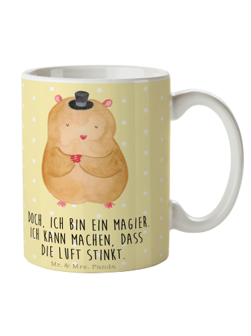 Mr. & Mrs. Panda Tasse Hamster Hut mit Spruch in Gelb Pastell