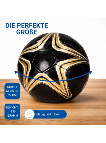 elasto Fußball "Goal" in schwarz/gold - Größe 5