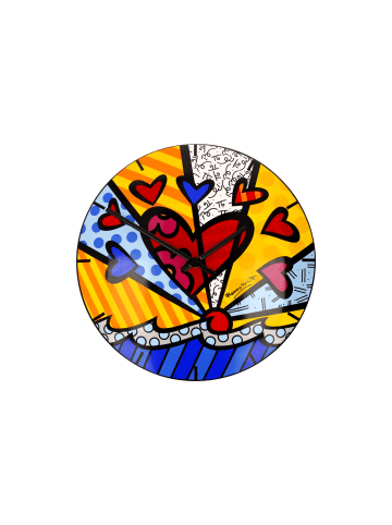 Goebel Wanduhr " Romero BRITTO - A New Day " in Bunt