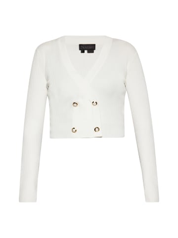NAEMI Damen Cardigan in Wollweiss