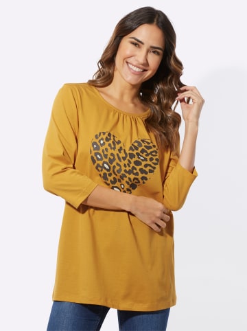 Sieh an! Longshirt in ocker-schoko