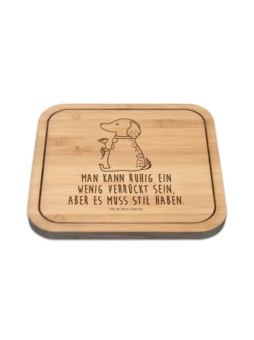Mr. & Mrs. Panda Tischuntersetzer Hund Blume mit Spruch in Transparent