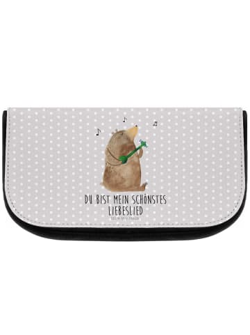 Mr. & Mrs. Panda Kulturtasche Bär Lied mit Spruch in Grau Pastell