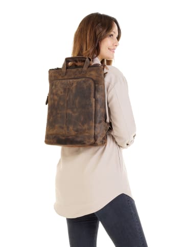 Bagan Rucksack echt Leder in braun