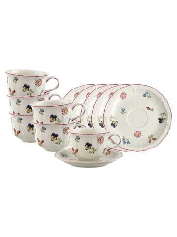 Villeroy & Boch 6er Set Teetassen mit Untertassen Petite Fleur 130 ml in bunt