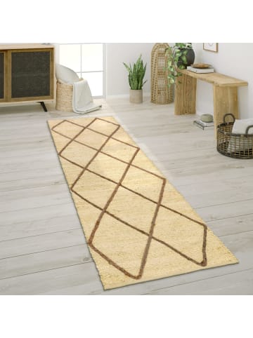 KADIMA DESIGN Jute Teppich Rauten wendbar in Creme