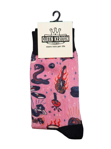 Queen Kerosin Queen Kerosin Socken Rock 'n' Roll in rosa