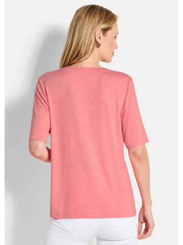 GOLDNER Jerseyshirt mit Blende in koralle