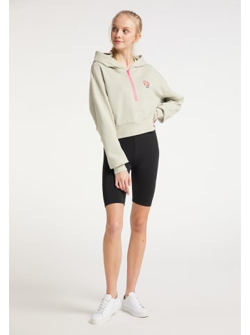 myMO ATHLSR Damen Cropped Hoodie in Grau Olive