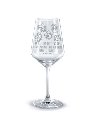 Mr. & Mrs. Panda Rotweinglas Igel Familie mit Spruch in Transparent