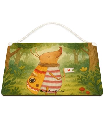 Mr. & Mrs. Panda Schild Nachtfalter Fähnchen Design ohne Spruch in Weiß