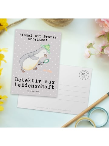 Mr. & Mrs. Panda Wanddeko Detektiv Leidenschaft mit Spruch in Grau Pastell