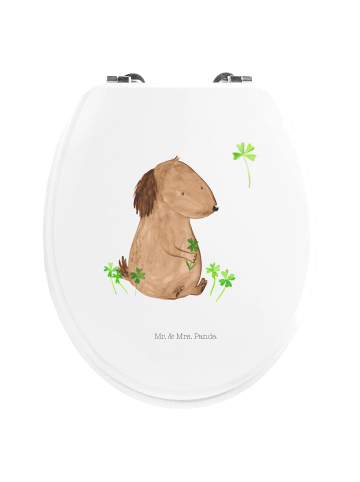 Mr. & Mrs. Panda Klobrille Hund Kleeblatt ohne Spruch in Weiß