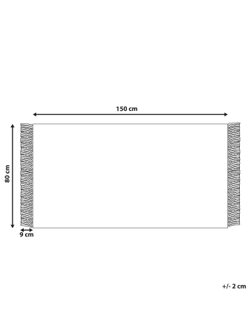 Beliani Kurzflor EMIRLER in Weiß/Schwarz/Braun - (W) 80 x (H) 1 x (L) 150 cm