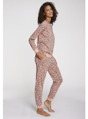 VIVANCE DREAMS Pyjama in dunkelrosa-schwarz-gemustert