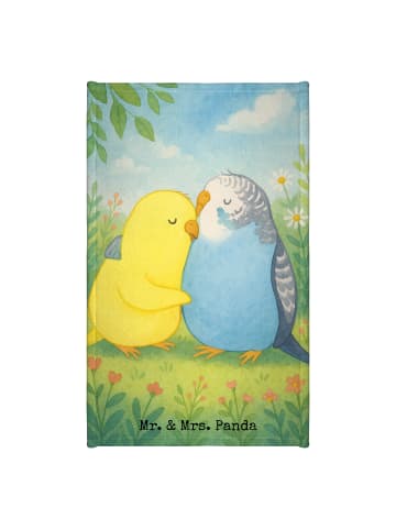 Mr. & Mrs. Panda Gästehandtuch Wellensittich Liebe Design ohne S... in Weiß