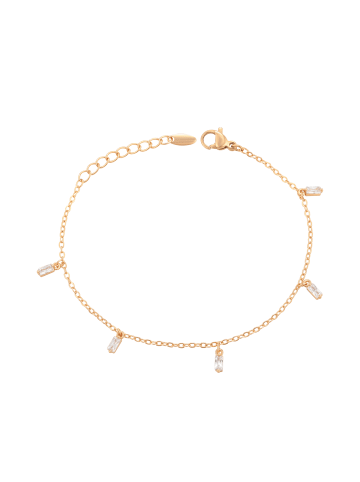 faina Women Thin Station Bracelet With Rhinestones in Rose Gold