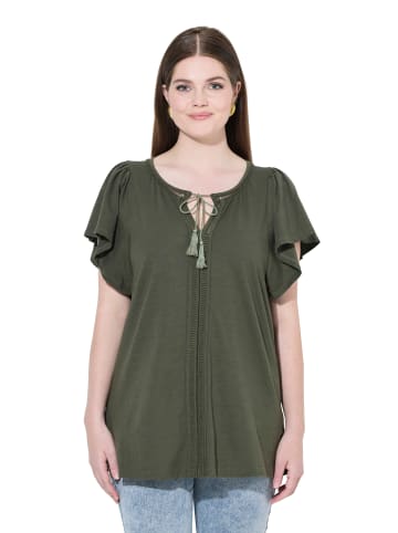 Ulla Popken Shirt in olivgrau