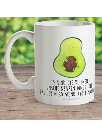 Mr. & Mrs. Panda Plastikbecher Avocado Kern mit Spruch in Weiß