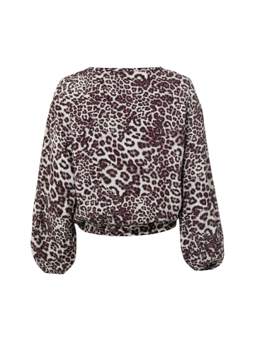 MARC CAIN SPORTS  Blusenshirt in aubergine weiß - 0001