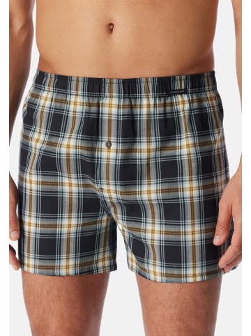 Schiesser Boxershorts Web in Grau / schwarz / ocker