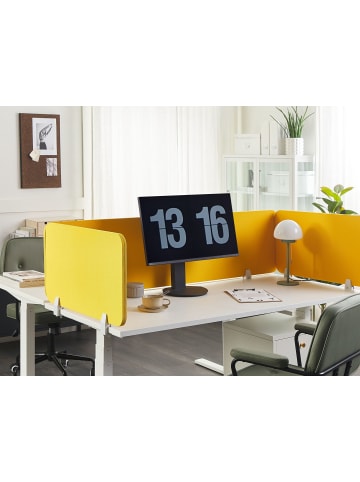 Beliani Schreibtischtrennwand WALLY in Gelb - (W) 80 x (H) 40 x (L) 2 cm