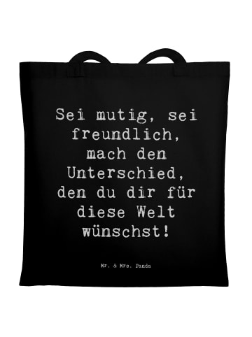 Mr. & Mrs. Panda Tasche Spruch Freundlichkeiten verbreiten mit S... in Schwarz