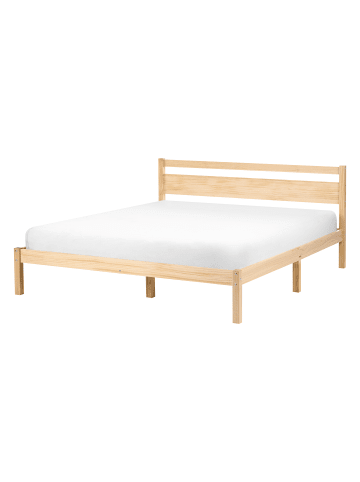 Beliani Doppelbett MERCURER in Braun - (W) 147 x (H) 80 x (L) 208 cm