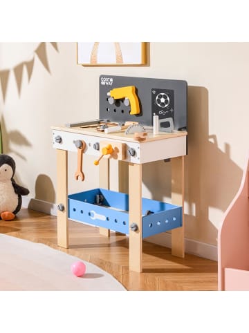 COSTWAY Kinderwerkbank ab 3 Jahren 36 Stück Zubehörteile in Bunt