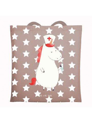 Mr. & Mrs. Panda Schultasche Einhorn Krankenschwester ohne Spruch in Braun Pastell