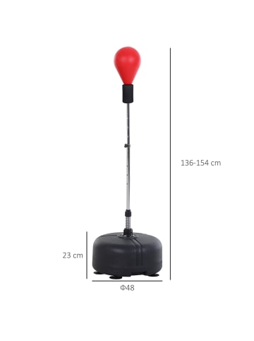 HOMCOM Punchingball-Set,Ø48 x H136-154 cm,Rot