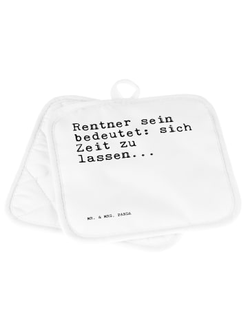 Mr. & Mrs. Panda Topflappen Rentner sein bedeutet: sich... mit S... in Weiß
