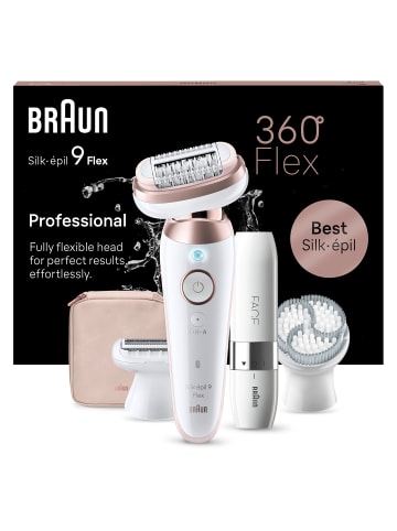 Braun Epilierer "Silk-épil 9-360 3D Flex" in Weiß und Rosa Titan