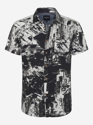 KOROSHI Herren kurzarmhemd viskose in weiß