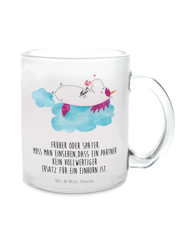 Mr. & Mrs. Panda Tee Tasse Einhorn Verliebt mit Spruch in Transparent