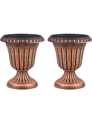 COSTWAY 2er Set Pflanzkübel in Bronze