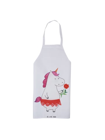 Mr. & Mrs. Panda Schürze Einhorn Dame ohne Spruch in Weiß