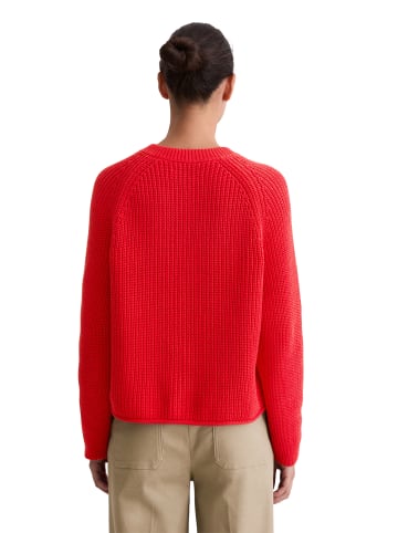 Marc O'Polo Cropped Oversize-Zip-Cardigan in Bright Red