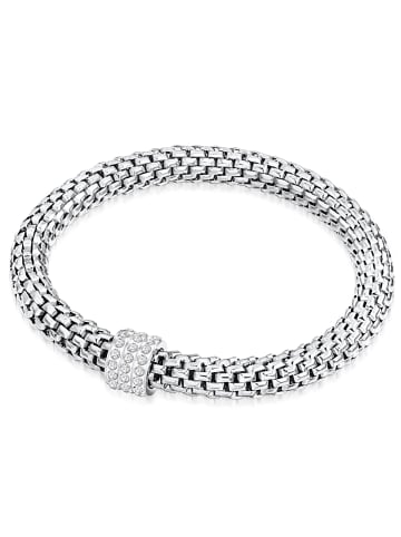 Rafaela Donata Armband Edelstahl silber Glas weiß in silber