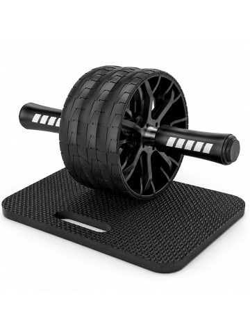 relaxdays Bauchroller in Schwarz – (B)32 x Ø15,5 cm